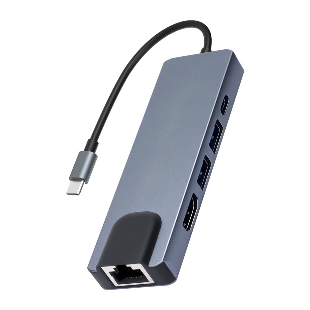 Pbuddy 5-In-1 USB-C Multifunction Adapter USB Hub (HDMI + 2 USB Ports + PD + Ethernet port) HDTV 4K Pbuddy 5-In-1 USB-C Multifunction Adapter USB Hub (HDMI + 2 USB Ports + PD + Ethernet port) HDTV 4K